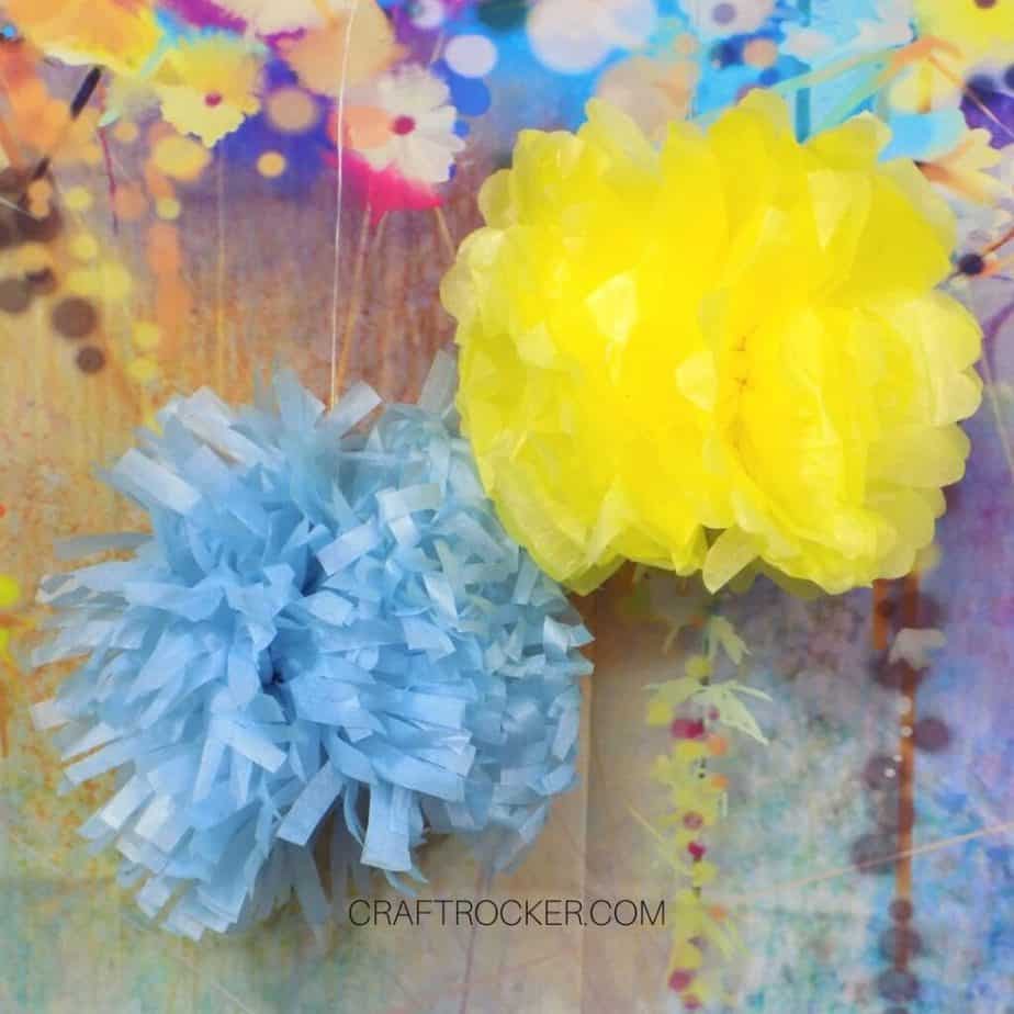 Hanging Tissue Paper Pom Poms - Craft Rocker