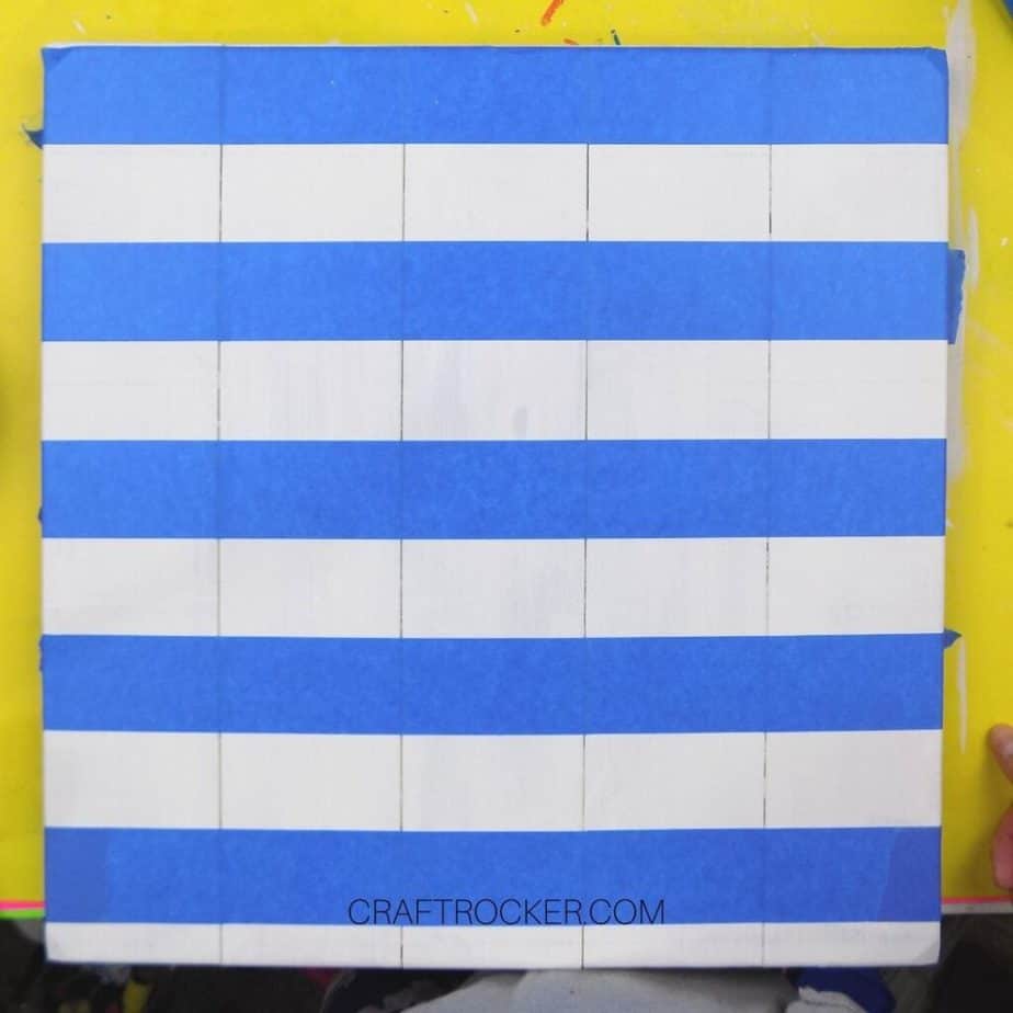 Lines of Blue Tape on White Pallet - Craft Rocker