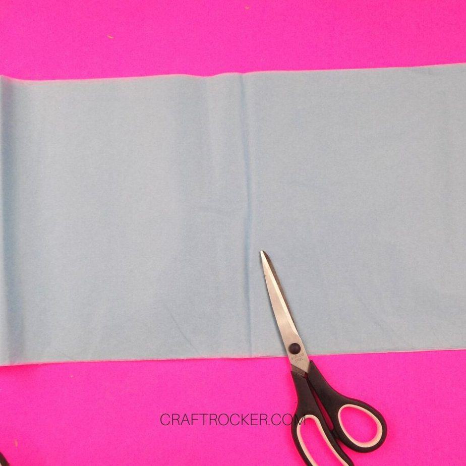 Scissors on Center Fold of Light Blue Tissue Paper - Craft Rocker