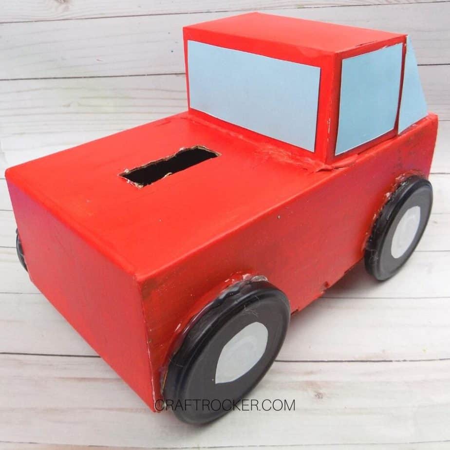 Back View of Red Pickup Truck Valentine Box - Craft Rocker