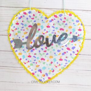 Colorful Valentines Heart Decoration on Wood Background - Craft Rocker