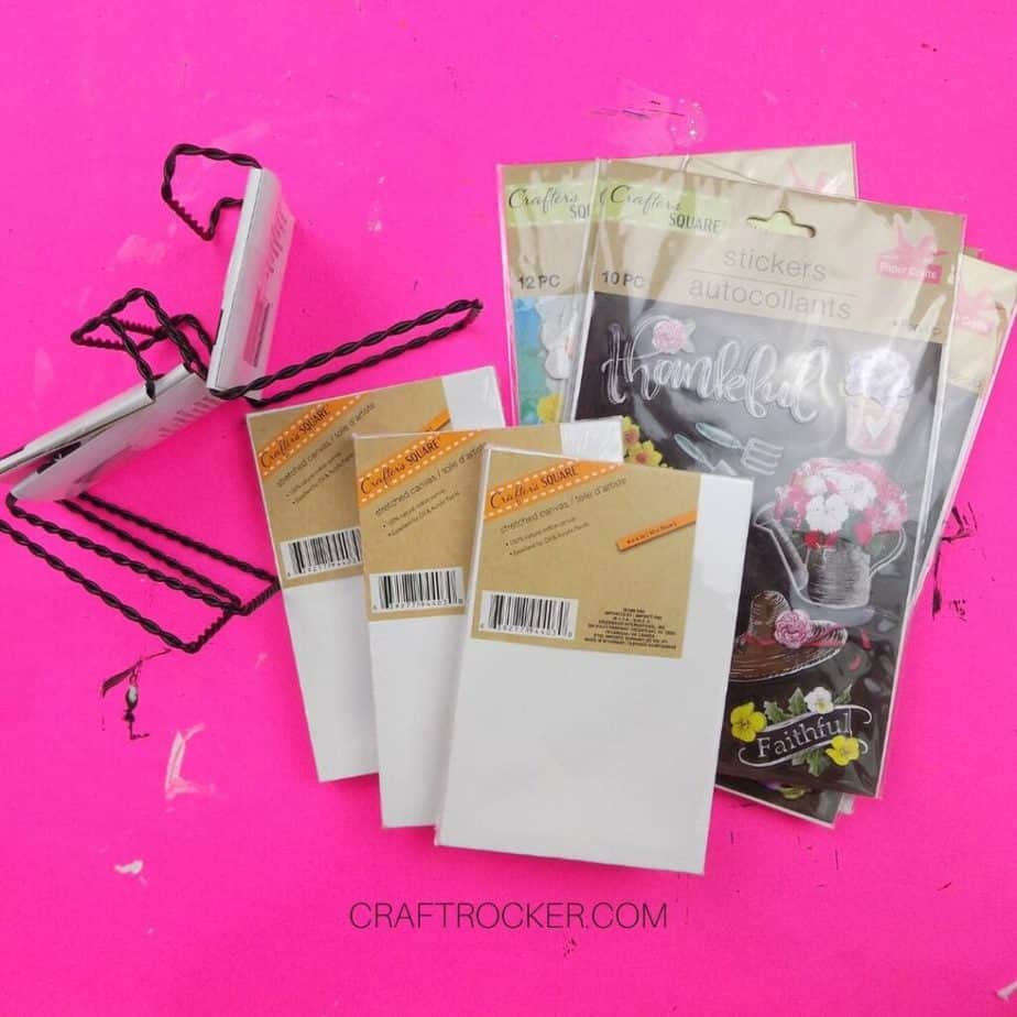 Mini Canvases next to Stickers and Photo Easels - Craft Rocker