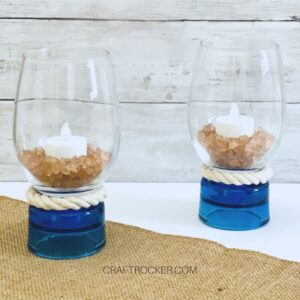 Nautical Candle Holders with Candles Inside - Craft Rocker
