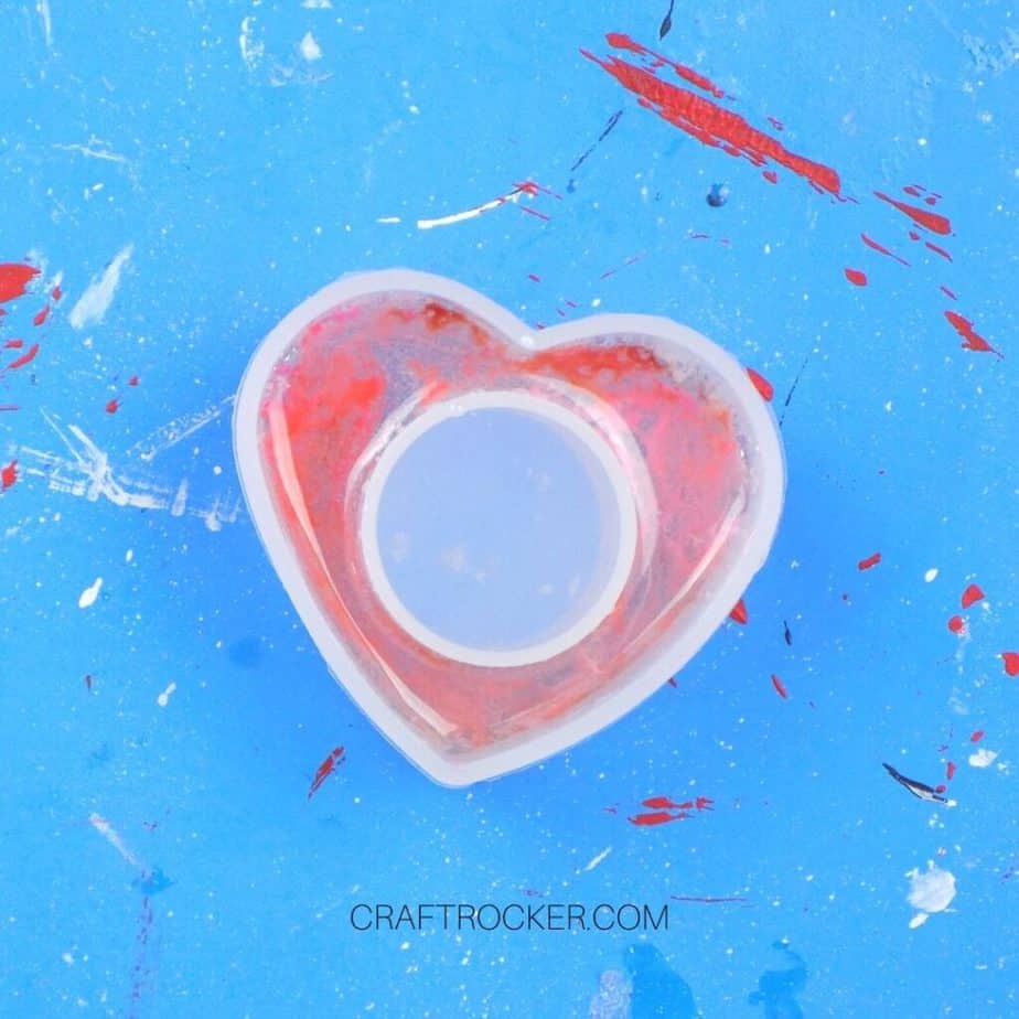 Resin and Dye in Heart Napkin Ring Mold - Craft Rocker