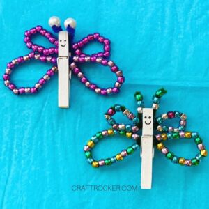 Purple and Multicolor Beaded Clothespin Butterflies with Faces - Craft Rocker