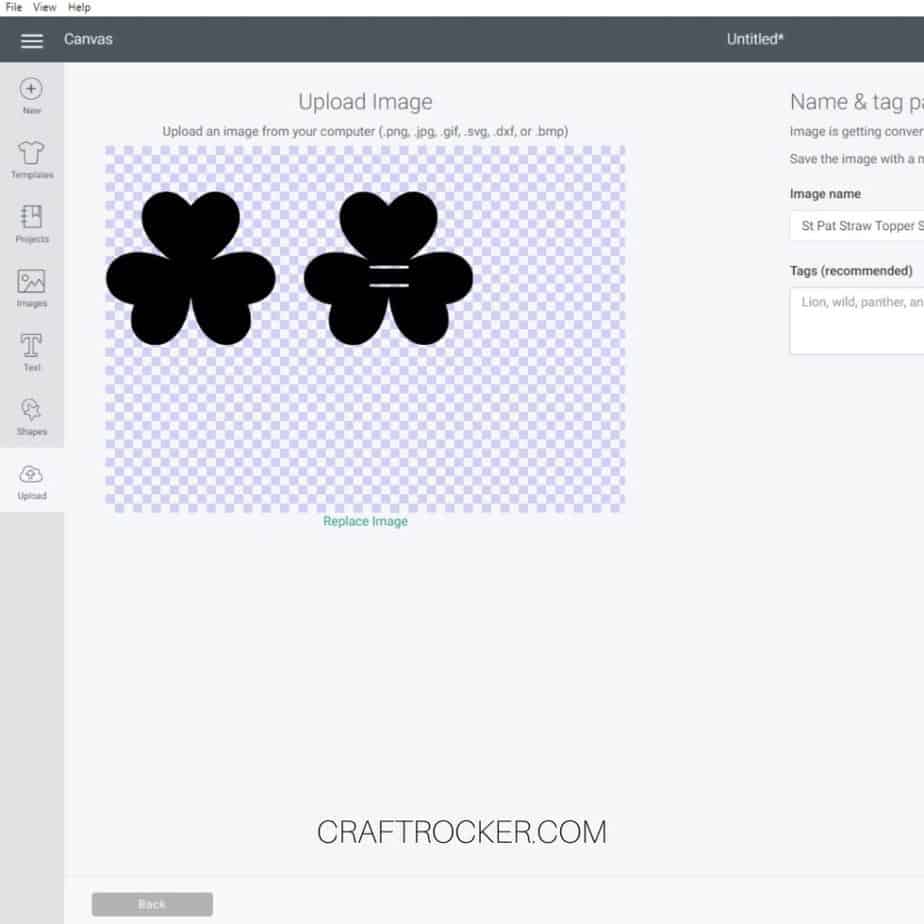 Shamrock SVG on Upload Page in Design Space - Craft Rocker