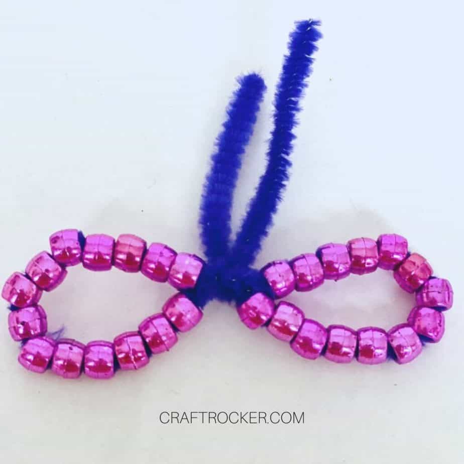 Small Beaded Pipe Cleaner Wings with Excess at the Top - Craft Rocker