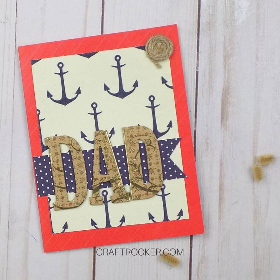 Close Up of Nautical Father's Day Card on Wood Background - Craft Rocker