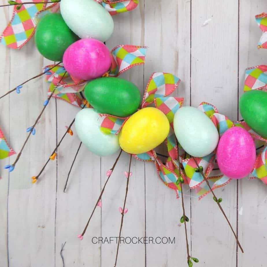 Easter Floral Sprays Glued to Wreath - Craft Rocker