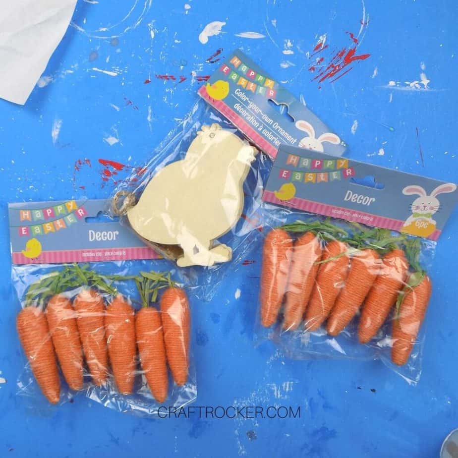 Packs of Decorative Carrots and Wooden Chicks - Craft Rocker