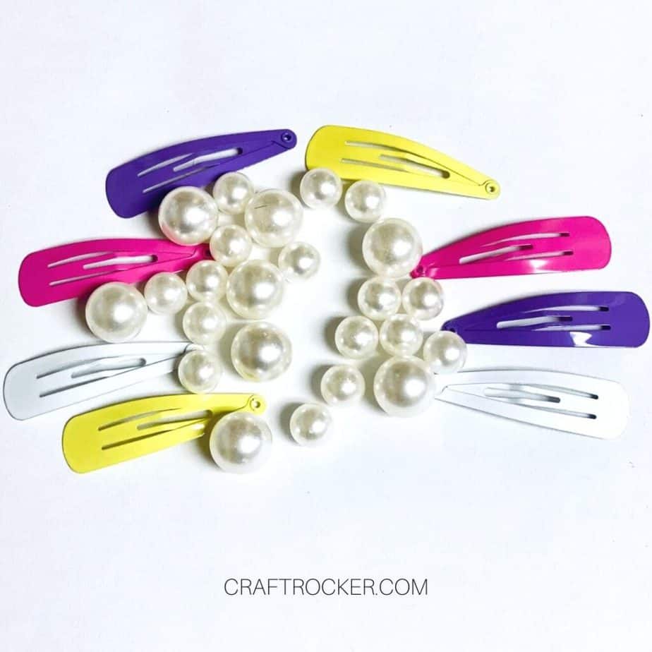 Pile of Colorful Barrettes and Pearl Beads - Craft Rocker