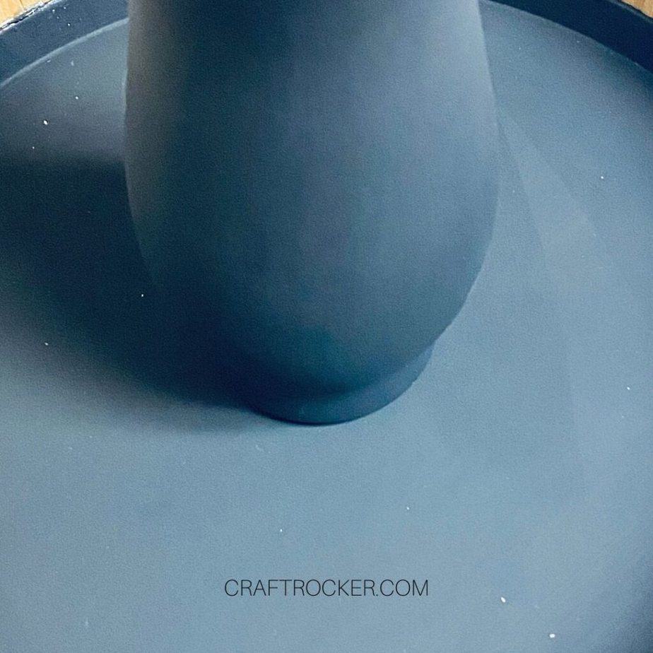Close Up of Bottom of Vase Glued to Center of Burner Cover - Craft Rocker