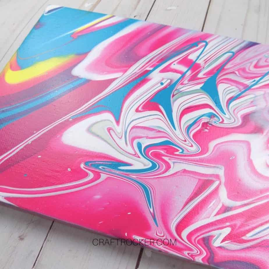 Close Up of Pink Fluid Art Canvas - Craft Rocker