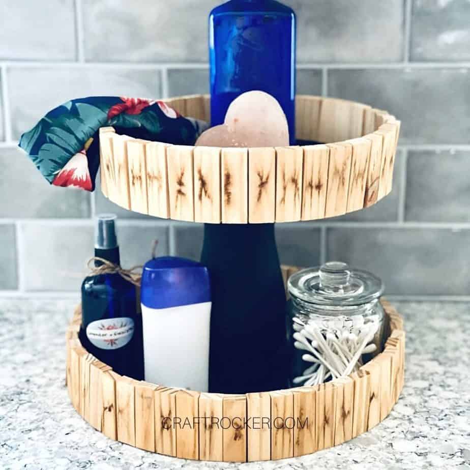 Tiered Tray with Toiletries inside - Craft Rocker