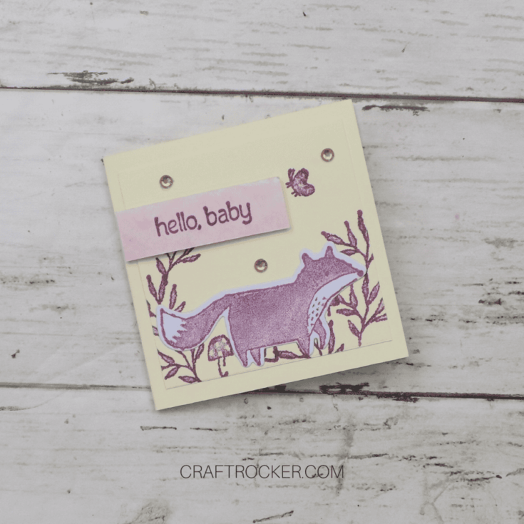Close Up of Baby Gift Card on Wood Background - Craft Rocker