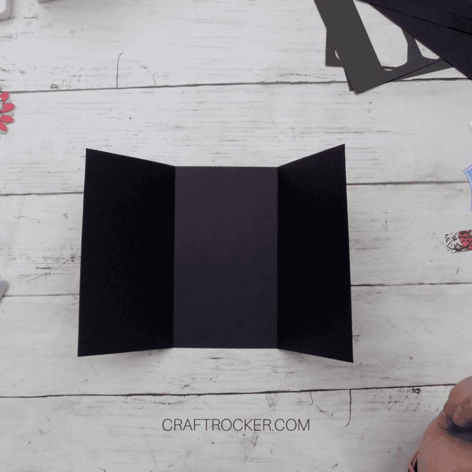 Folded Piece of Black Cardstock - Craft Rocker