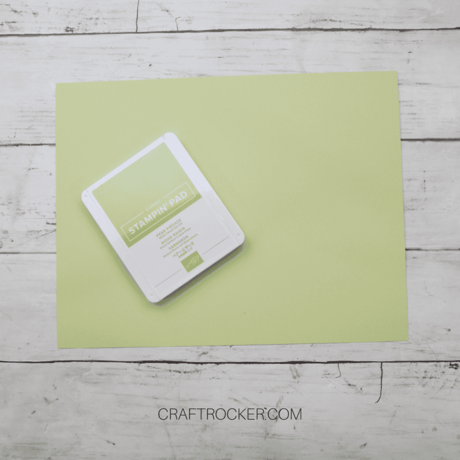 Green Ink Pad and Paper on Wood Background - Craft Rocker