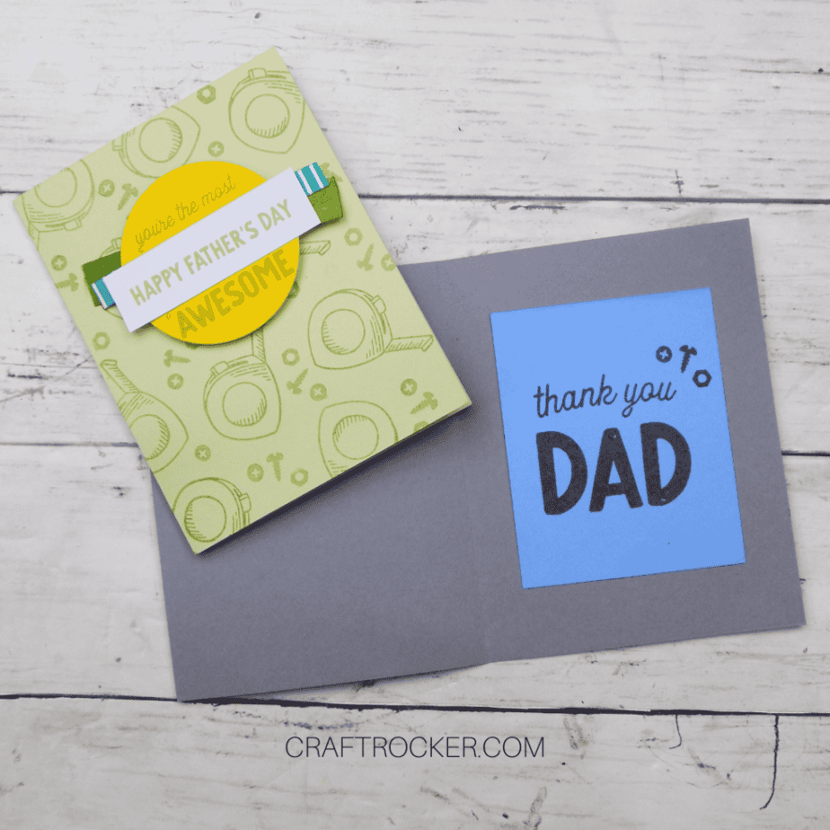 Green Tools Fathers Day Card on Open Gray Tools Fathers Day Card - Craft Rocker