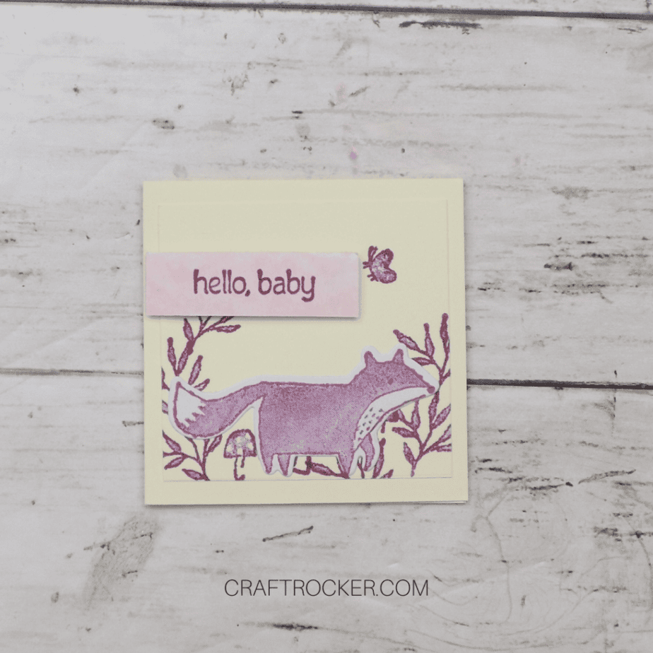 Hello Baby Sentiment Attached to Square Baby Card - Craft Rocker