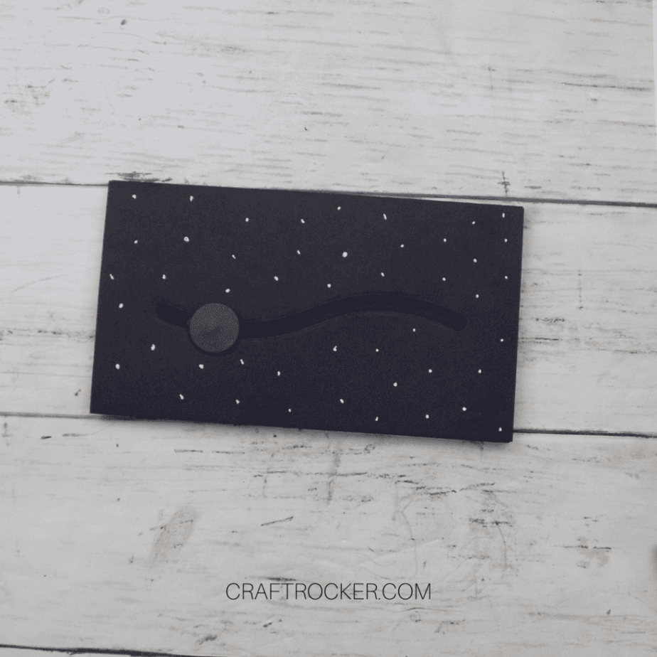Slider Die Cut Cardstock Attached to Mini Slimline Card Front - Craft Rocker