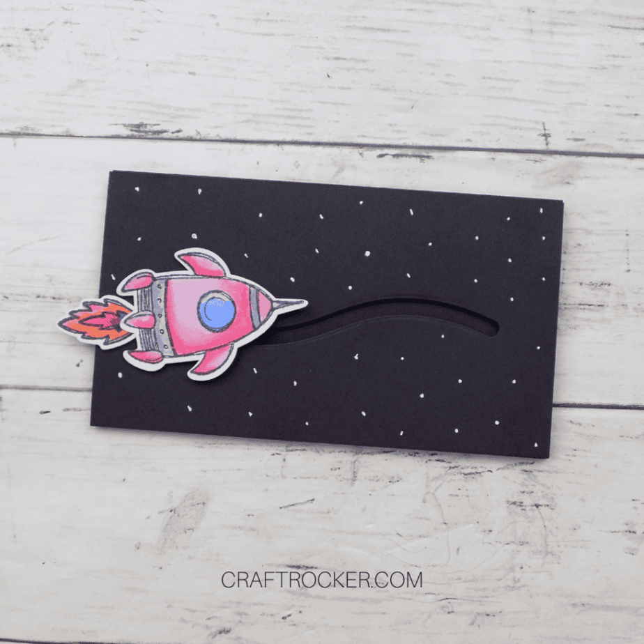 Spaceship Attached to Slider on Card - Craft Rocker