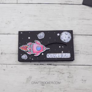 Spaceship Slider Card on Wood Background - Craft Rocker