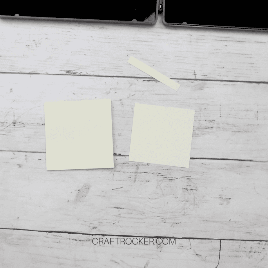 Square Cream Card next to Smaller Square of Cream Cardstock - Craft Rocker