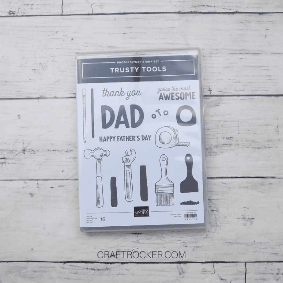 Trusty Tools Stamp Set on Wood Background - Craft Rocker