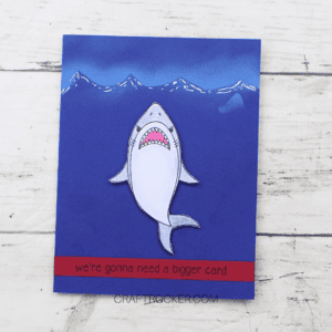 Close Up of Jawsome Birthday Card on Wood Background - Craft Rocker